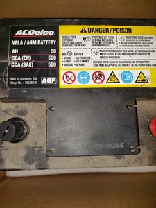 Used AGM BCI Group LN1 12 volt Battery - Pulled from Chevy Bolt 2017 - Picture 1 of 5