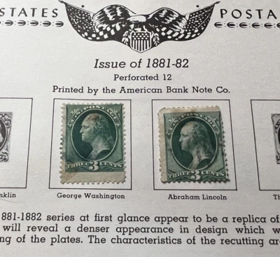 GEORGE WASHINGTON STAMP 1882 Scott #207 - 3 cent HINGED (2) - Image 1 of 4