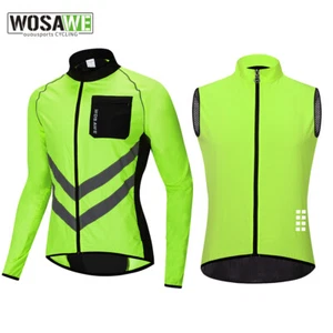 WOSAWE Men's Cycling Vest Reflective Jackets Windproof Breathable Bike Gilets - Picture 1 of 31