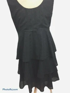 Tiana B Black embroderied eyelet Cotton Sleeveless Dress Size 8 - Picture 1 of 8