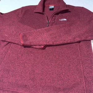 The North Face Sweater Men’s Medium Maroon Gordon Lyons 1/4 Zip Fleece Pullover - Picture 1 of 9