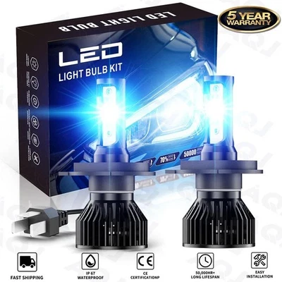 High/Low Beam 9003 LED Headlight Blue Light Bulbs For Chevrolet Aveo 2004-2011 - Image 1 of 4