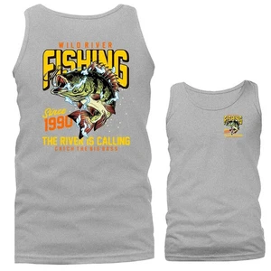 Wild River Bass the Big Catch Outdoor Sports Fishing Tank Top - Picture 1 of 11