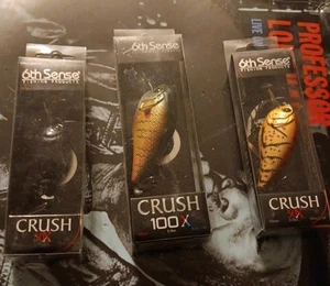 2 6th Sense Crush 50X + 1 -100X Crankbait Lure Bluegill Black N Blue Craw - Picture 1 of 6