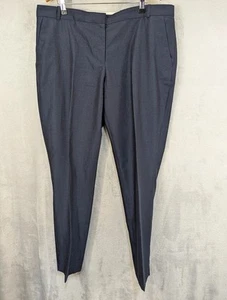 Jigsaw Damen Hose Marineblau Größe 16 Ankle Grazer Tapered Leg Wolle Leinen - Bild 1 von 9
