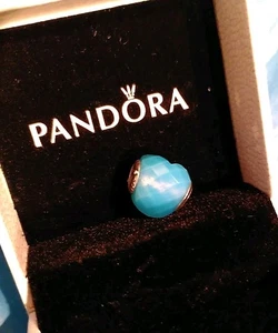 Pandora Moments Form der Liebe Charm Rarität! Türkis Blau Herz facettiert - Bild 1 von 5
