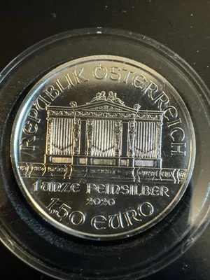 2020 Austrian Philharmonic Silver 1.50 Euro 1 oz Brilliant Uncirculated Coin - Image 1 of 2