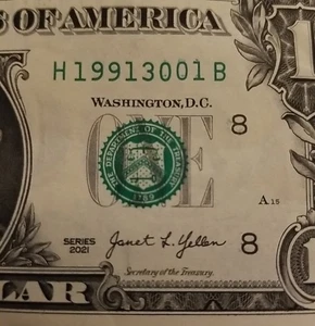 Birthday Anniversary Note January 30, 1991 Date Serial Number U.S. Dollar 2021 H - Picture 1 of 8
