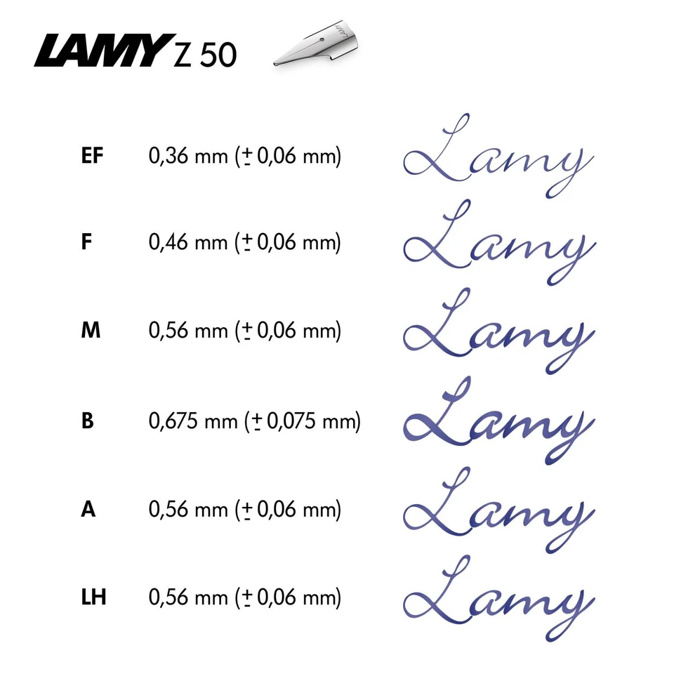 LAMY Z50 Ersatz Feder Stahlfeder poliert/silber/glänzend - Stärke: A,B,EF,F,LH,M - Bild 1 von 1
