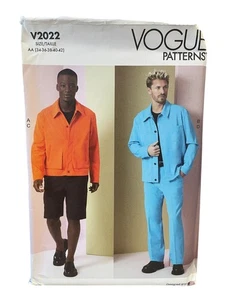Vogue V2022 Men's Jackets Shorts Pants Sewing Pattern AA 34-42 - Picture 1 of 2