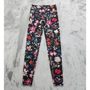 Old Navy Leggings Womens S Black Floral High Rise Elevate Compression Workout - Picture 1 of 8