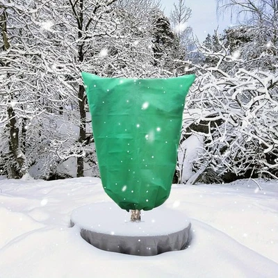 Cubierta de protección contra heladas de plantas de invierno con cordón ajustable - verde transpirable PP Foto 1 de 4