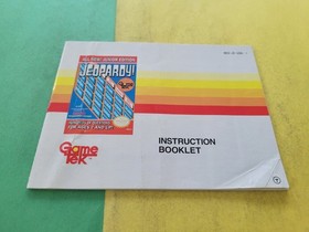 NES Jeopardy Junior Jr Nintendo Instruction Manual Only