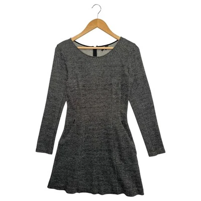 Theory Dress Womens 4 Gray Wool Long Sleeve Fit Flare Career Classic Minimalist - Image 1 of 4