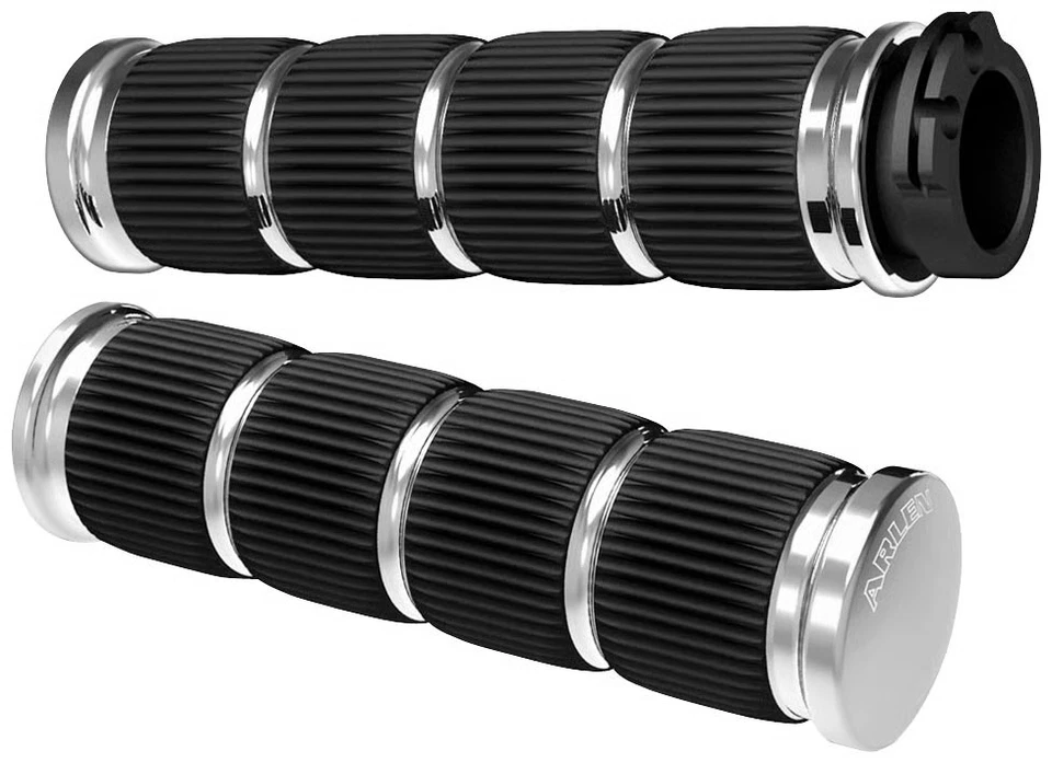 Empuñaduras Arlen Ness Serie Fusion - Ring Leader - Cromo Moto Street 07-312 Foto 1 de 4