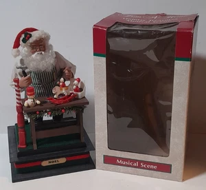 Vintage Weihnachtsmann macht Spielzeug Trimmen ein Zuhause musikalische Urlaubsschätze-getestet funktioniert - Bild 1 von 7