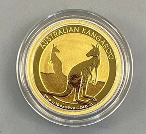 2016 P Australia 1/10th ozt .9999 Gold $15 Kangaroo Coin caps L21547 - Picture 1 of 4