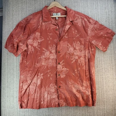 Camisa Island Shores Para Hombres XL Mezcla de Lino Óxido Hawaiana Aloha Floral Botón Frontal Foto 1 de 4