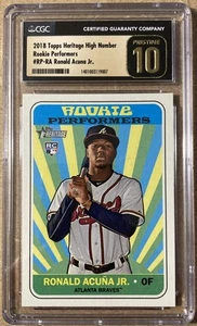 2018 Topps Heritage Rookie Performers Ronald Acuna Jr RC CGC 10 PRISTINE #RP-RA - Picture 1 of 3