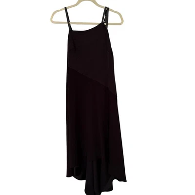 Halston Heritage Size S Black Asymmetrical Spaghetti Strap Sleeveless Dress - Image 1 of 4