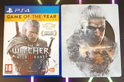 The Witcher 3 - Game of the Year Edition- Playstation 4 mit STEELBOOK und KARTE - Bild 1 von 4