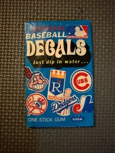 Vintage 1972 Fleer DECALS Baseball Wax Pack ungeöffnet sehr selten L14 - Bild 1 von 2