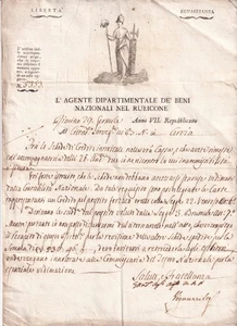 XX96-REP.CISALPINA RIMINI EN-TETE ANNO VII (1798) - Foto 1 di 1