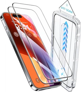 Vetro 9H+ più resistente per iPhone 16 Pro protezione schermo [grado militare trasparente  - Foto 1 di 6