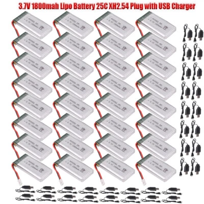 3,7V 1800mAh LiPo-Akku 25C mit XH2,54-Stecker und USB-Ladegerät für RC-Quadcopte - Bild 1 von 4