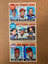 National League Pitching Leaders Signed 1968 Topps Card(Mike McCormick,C Osteen)