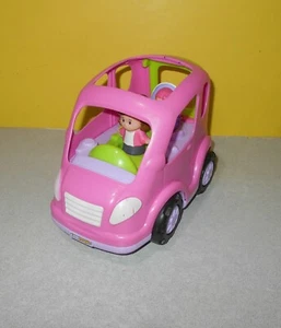 2009 Fisher Price Little People Pink Car SUV Van Pink Purple Music Sounds w/Baby - Picture 1 of 2