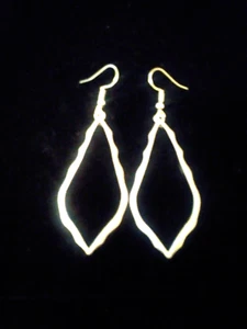 2IN 14KT WHITE GOLD CLAD SWING DANGLE TEARDROP DIAMOND CUT HOOP EARRINGS + BONUS - Picture 1 of 1