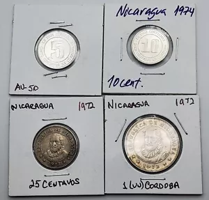 MONEDAS FAO NICARAGUA 25 Céntimos 1972 km#18.3/1 Córdoba 1972 KM#26/5 Céntimos 1974 KM#2 - Imagen 1 de 2