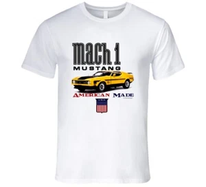 American Made 1972 Mustang Mach 1 gelb Musclecar Geschenk T-Shirt - Bild 1 von 8