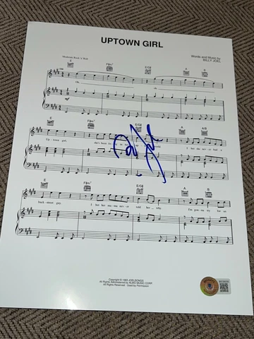 BILLY JOEL SIGNED AUTOGRAPH SHEET MUSIC UPTOWN GIRL BECKETT BAS AUTO PIANO MAN Cover