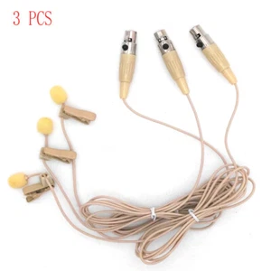 3 PCS Lavalier Lapel 4 pin Microphone for Shure Wireless Bodypack Transmitter - Picture 1 of 4