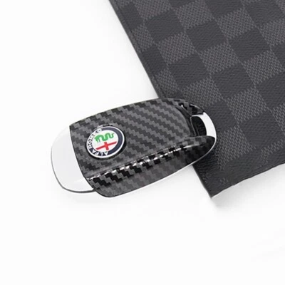 Carbon Fiber Style Key Shell 3D Key Back Cover for Alfa Romeo Giulia Stelvio Foto 1 de 3