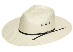 CASUAL Cowboy HAT -Fedora Western Indiana- Natural Straw - 3.5" Brim - Low Crown - Picture 1 of 1