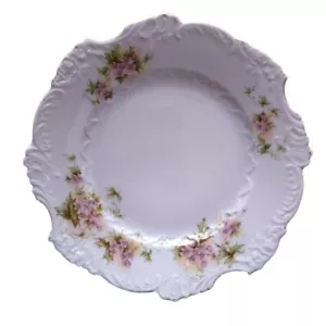 Plato de ensalada festoneada de flores púrpuras y blancas OHME HERMANN - Imagen 1 de 5