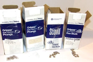 PINZA SCOVILL AÑOS 1.000 SUJETADORES A PRESIÓN PUNTAS BLANCO Y PLATEADO! ¡DUO TACHUELAS PLATEADAS! - Imagen 1 de 11