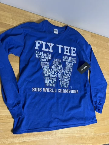 CHICAGO CUBS ANTHONY RIZZO Long Sleeve  T-SHIRT LARGE 2016 WORLD CHAMPIONS NWT Cover