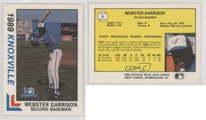 1989 Best Knoxville Blue Jays Webster Garrison #6