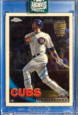 Tarjeta Derrek Lee cromada serie Signature Topps Archives 2024 #2 SP 3/27 Foto 1 de 2