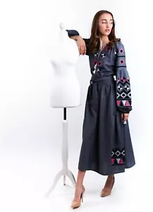 Ukrainisch besticktes Boho Leinenkleid, Sorochka, Hemd, Vyshyvanka, Bohostyle - Bild 1 von 6
