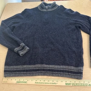 Maglione Italia Daniele Blasi uomo XL grigio misto lana 1/4 zip colletto manica lunga - Foto 1 di 10