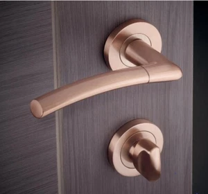 Stanza Bathroom Door Handle With Matching Turn & Release Set – Tuscan Rose Gold - Picture 1 of 5