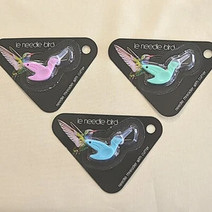 Bird Needle Threader Small Thread Cutter in Pink Blue Green for Travel Aeroplane - Picture 1 of 6