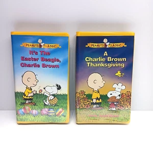 (2) Charlie Brown VHS Tapes Thanksgiving - It's The Easter Beagle - Clamshell VG - Picture 1 of 6
