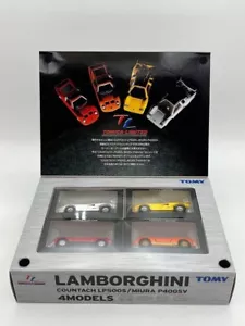 Tomica Limited Lamborghini Countach LP500S Miura P400SV 4 MODELS 2003 Unopened - Picture 1 of 11