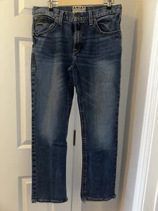 Jeans Ariat M4 tiro bajo Coltrane corte bota pierna recta azul Durango para hombre 33x32 - Imagen 1 de 11